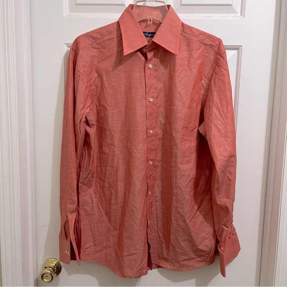 New SEAPORT BUTTON DOWN DRESS SHIRT sz Men 16/41 long sleeve Hand Made in Italy - Picture 1 of 11